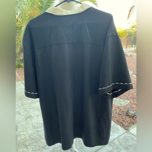 Mens New Cubavera Black Camp Shirt - Picture 3 of 6